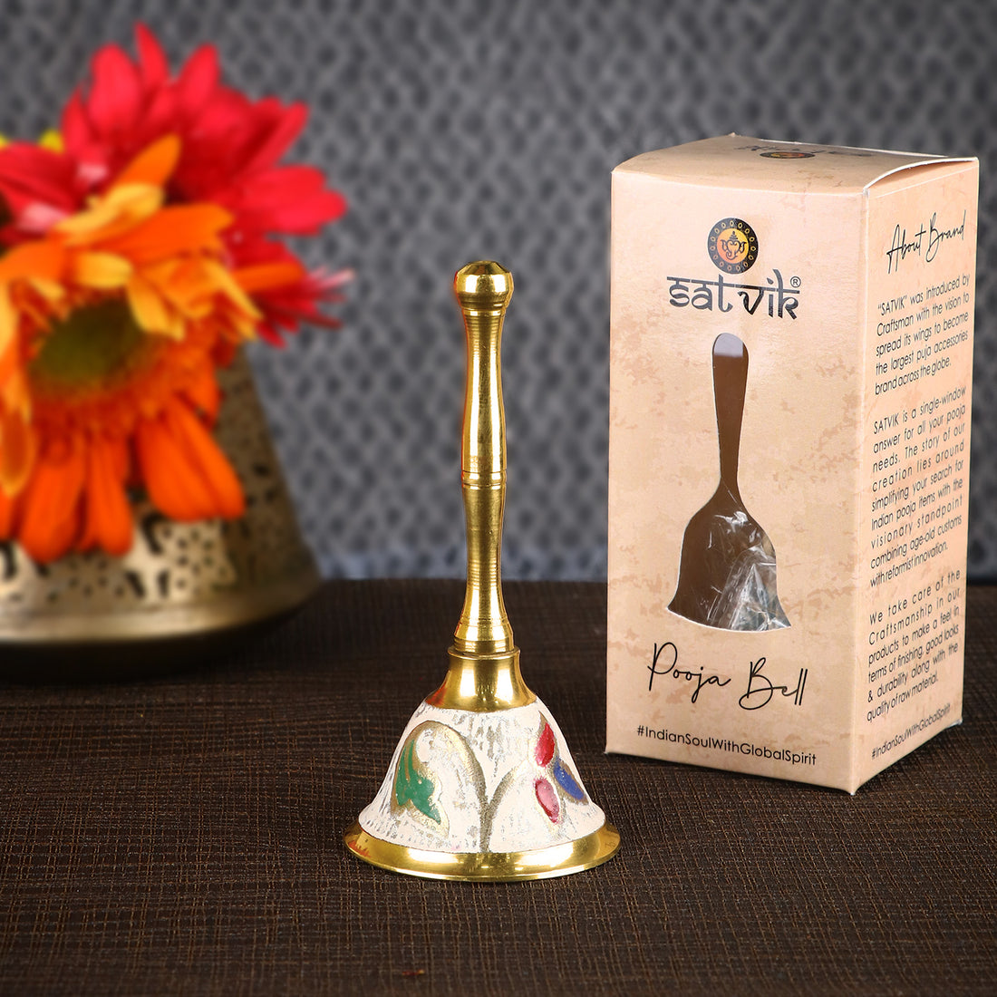 Stunning Floral Brass Pooja Bell/Ghanti