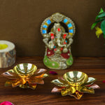 Alluring Brass Copper Lotus Kamal Diya (Small)