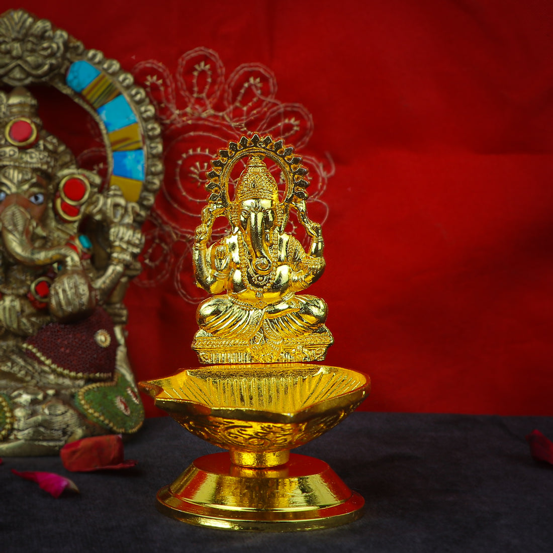 1 Pc Lord Ganesha Metal Diya