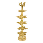 Brass 5 Step Panchmukhi Peacock Kerala Diya