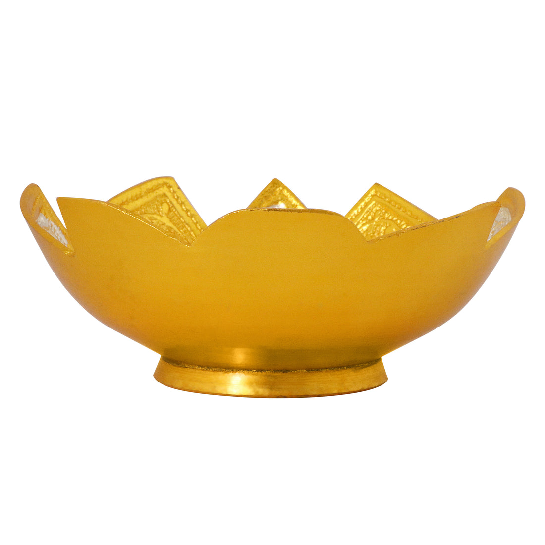 Decorative Embossed Sliver Golden Lotus Bowl