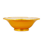 Decorative Embossed Four Face Golden Base Bowl