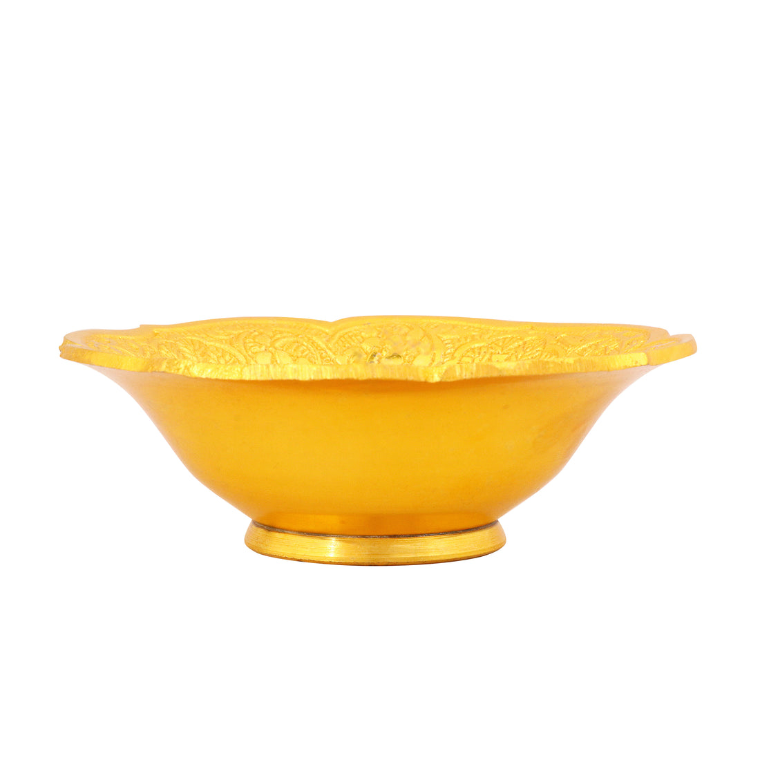 Decorative Embossed Four Face Silver Base Bowl