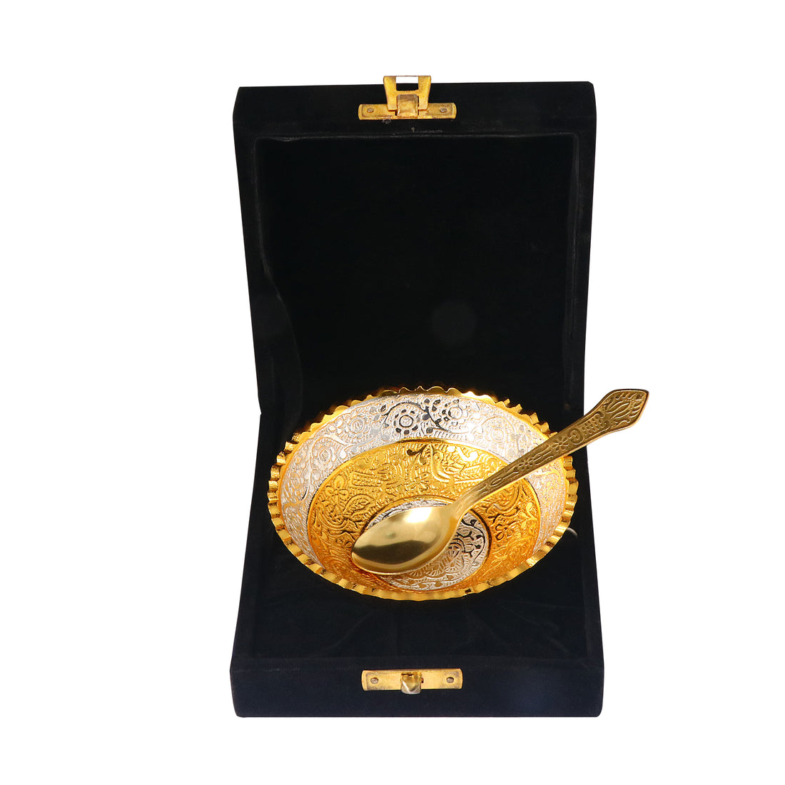 Decorative Embossed Silver Base Bowl