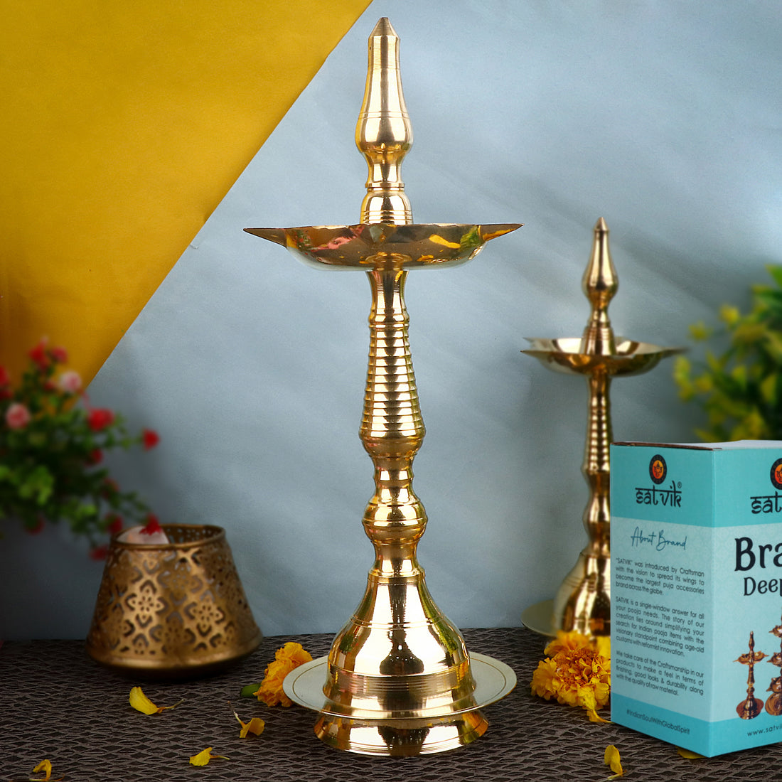 11 Inch Beautiful Brass Kerala Inauguration Diya Deepam