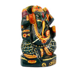Natural Hand Printed Green Jade Stone Margaj Ganesh Statue