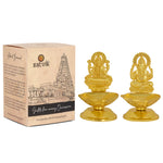 2 Pc Laxmi Ganesha Pair Metal Diya