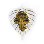 1 Pc Lord Ganesh Face on Leaf Patta Wall Hanging - Blue