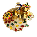 Alluring Peacock Roli Akshat Platter