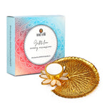 Adorable Gold And White Pooja Platter