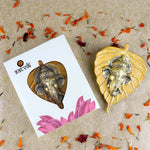 1 Pc Lord Ganesh Face on Leaf Patta Wall Hanging - Red