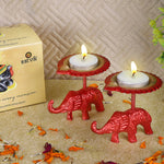 Spectacular Metal Elephant with Diya Showpiece