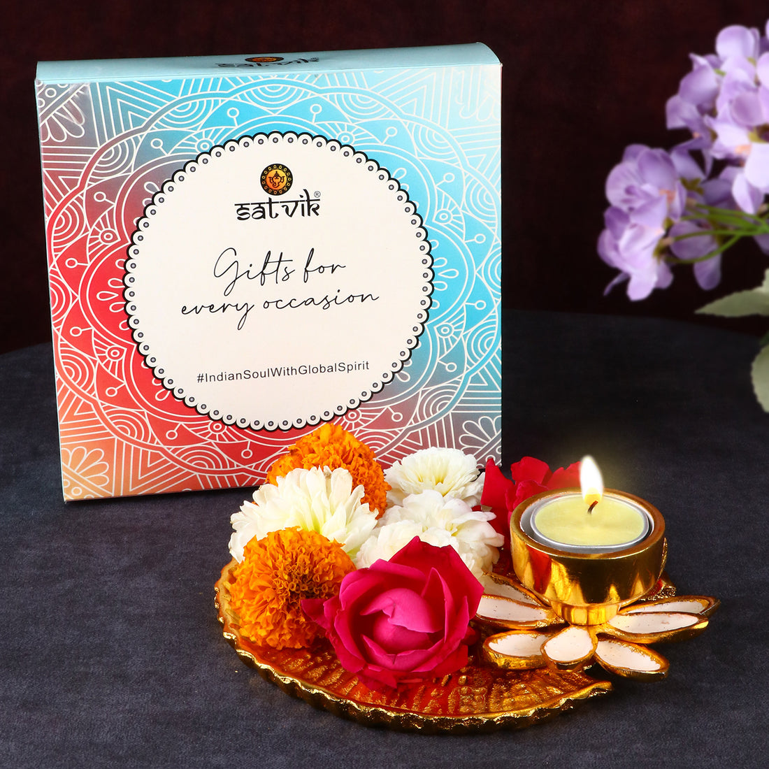 Adorable Gold And White Pooja Platter