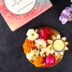 Adorable Gold And White Pooja Platter