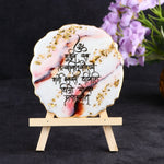 Decorative Gayatri Mantra Frame With Stand Made With Epoxy