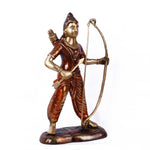 10.6 Inch Victorious Ram with Bow Brass Idol