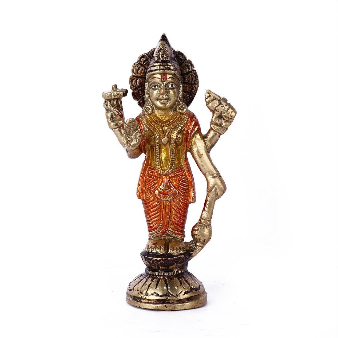 Elegant Brass Standing Lord Vishnu Idol