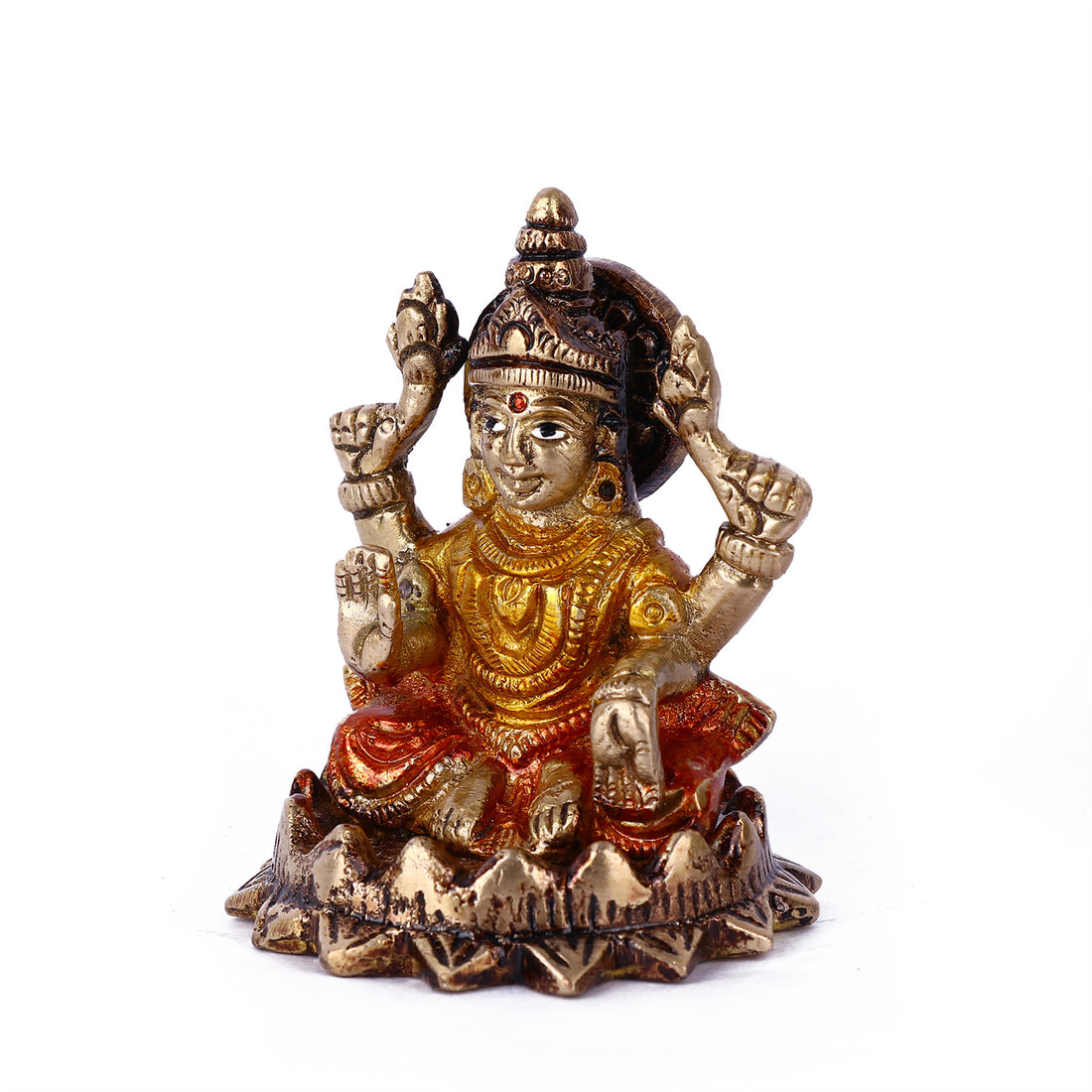 3 Inch Delightful Brass Laxmi Ganesh Idol