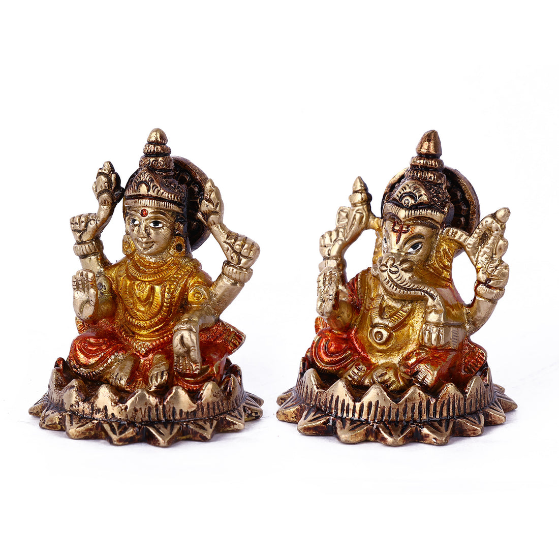 3 Inch Delightful Brass Laxmi Ganesh Idol