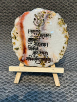Decorative Ganesha Mantra Frame With Stand Made With Epoxy