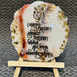 Decorative Ganesha Mantra Frame With Stand Made With Epoxy