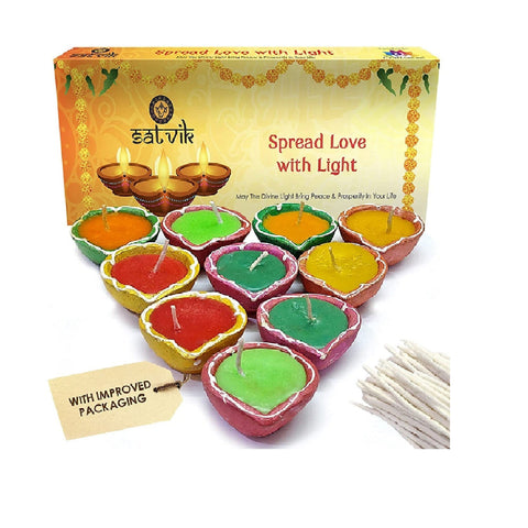 Multi Wax Filled Clay Diya| India’s Largest Pooja Accessories Brand – www.satvikstore.in
