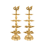 Brass 4 Step Panchmukhi Peacock Kerala Diya