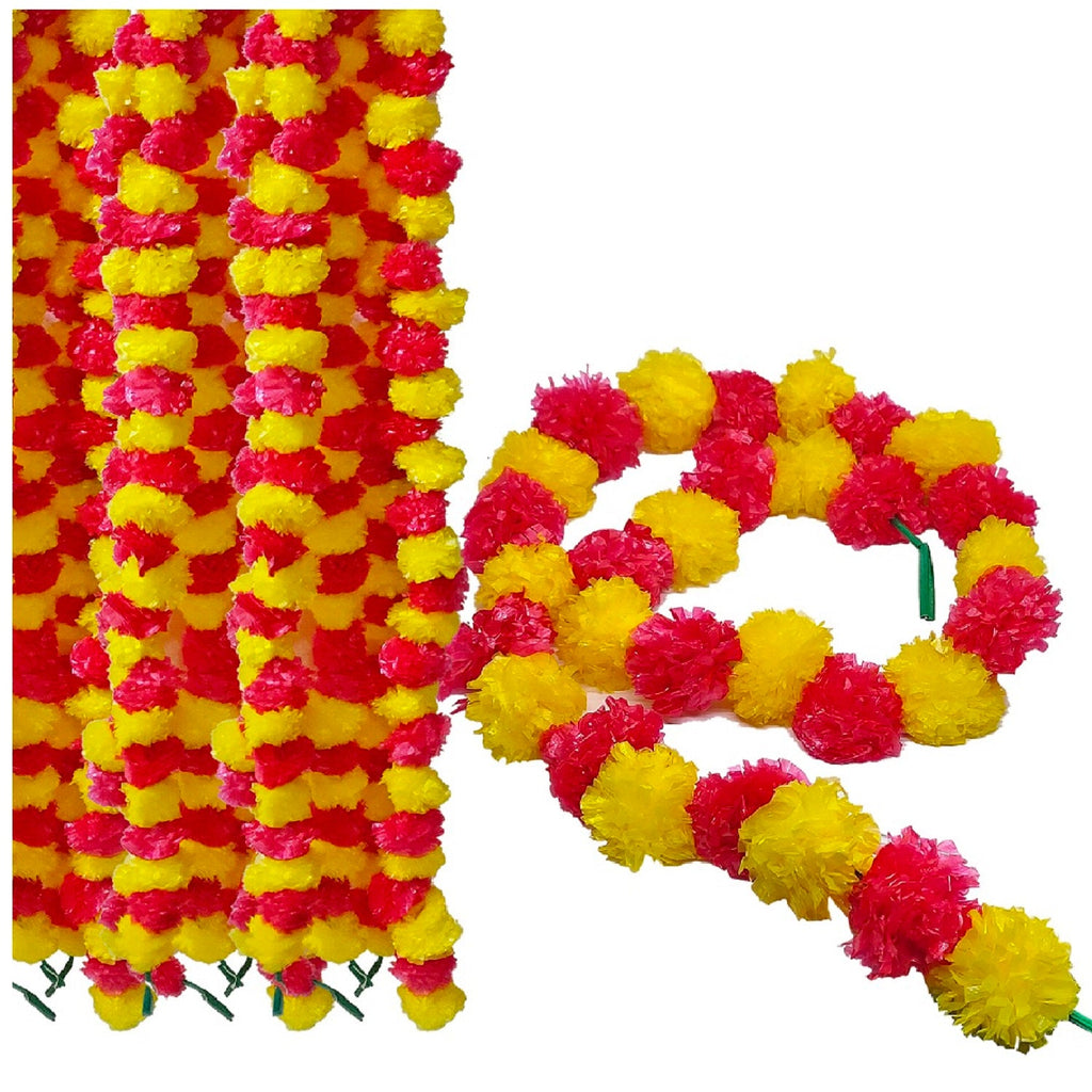 5 Feet Long Marigold Garland For Home Decoration Puja Store Online Pooja Items Online Puja Samagri Pooja Store near me www.satvikstore.in