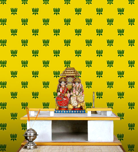 Premium yellow printed backdrop cloth | India’s Largest Pooja Accessories Brand – www.satvikstore.in
