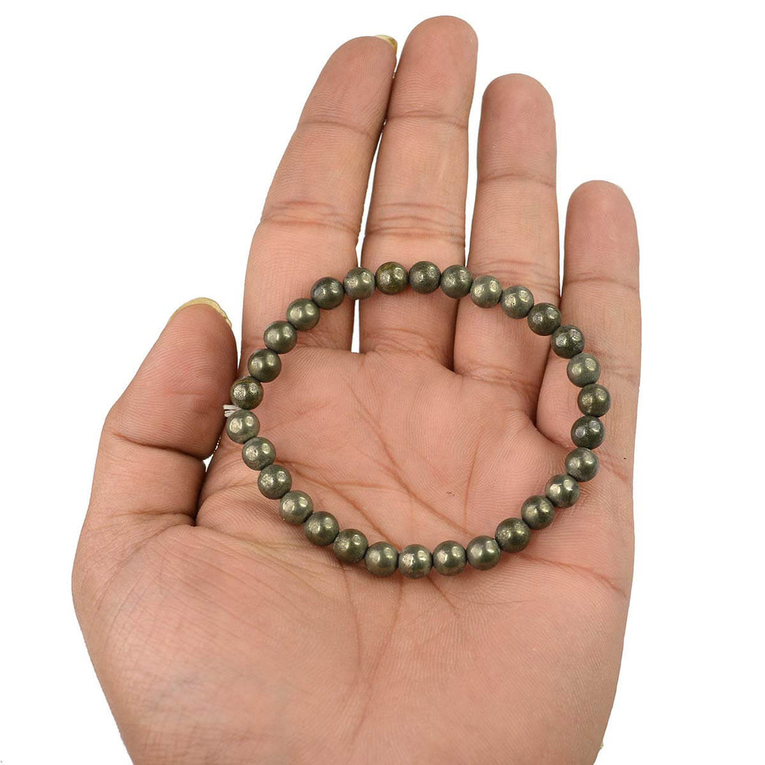 Authentic Pyrite Crystal Bracelet for Reiki Healing 6 MM