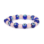 Authentic Rose Quartz Bracelet with Evil Eye