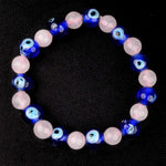 Authentic Rose Quartz Bracelet with Evil Eye