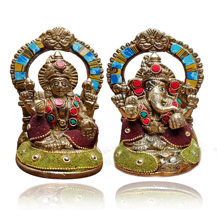 Brass Lakshmi Ganesha Statue Puja Store Online Pooja Items Online Puja Samagri Pooja Store near me www.satvikstore.in