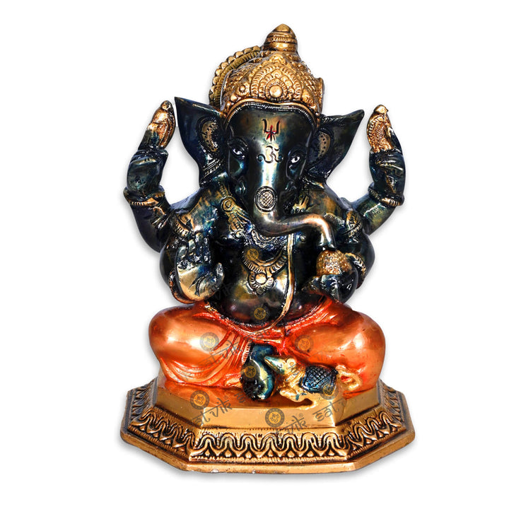 Engraved Brass Ganesh Idol Puja Store Online Pooja Items Online Puja Samagri Pooja Store near me www.satvikstore.in