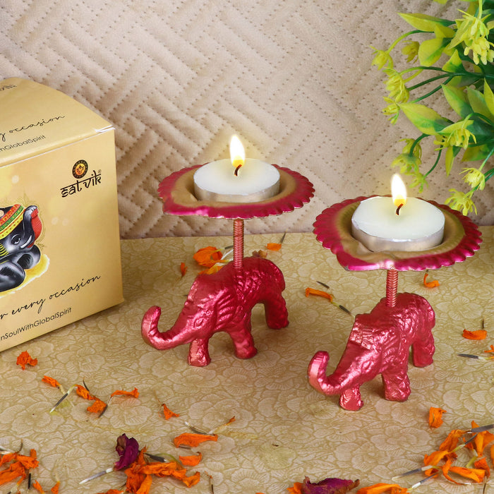 Metal Elephant with Diya  India’s Largest Pooja Accessories Brand – www.satvikstore.in