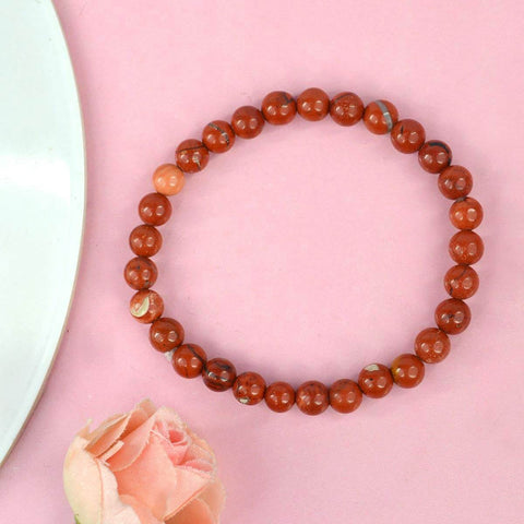 Authentic Red Jasper Crystal Bracelet for Reiki Healing with 6mm Beads for Strength and Stability. India’s Largest Pooja Accessories Brand – www.satvikstore.in