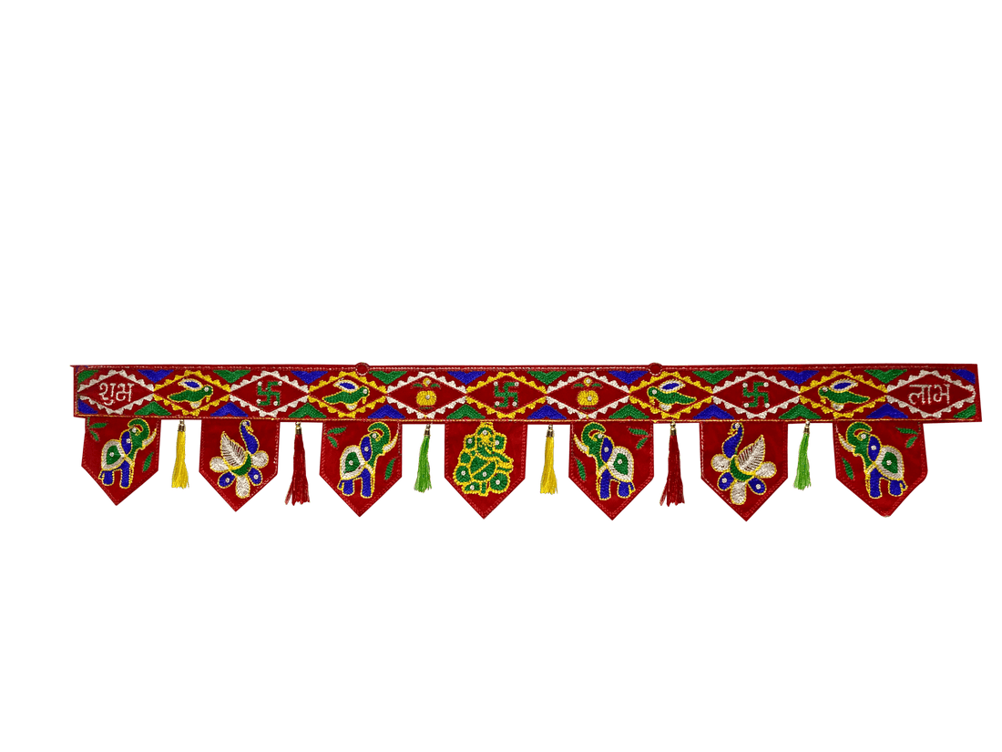 Handcrafted Embroided Shubh Labh Toran (Door Valance)
